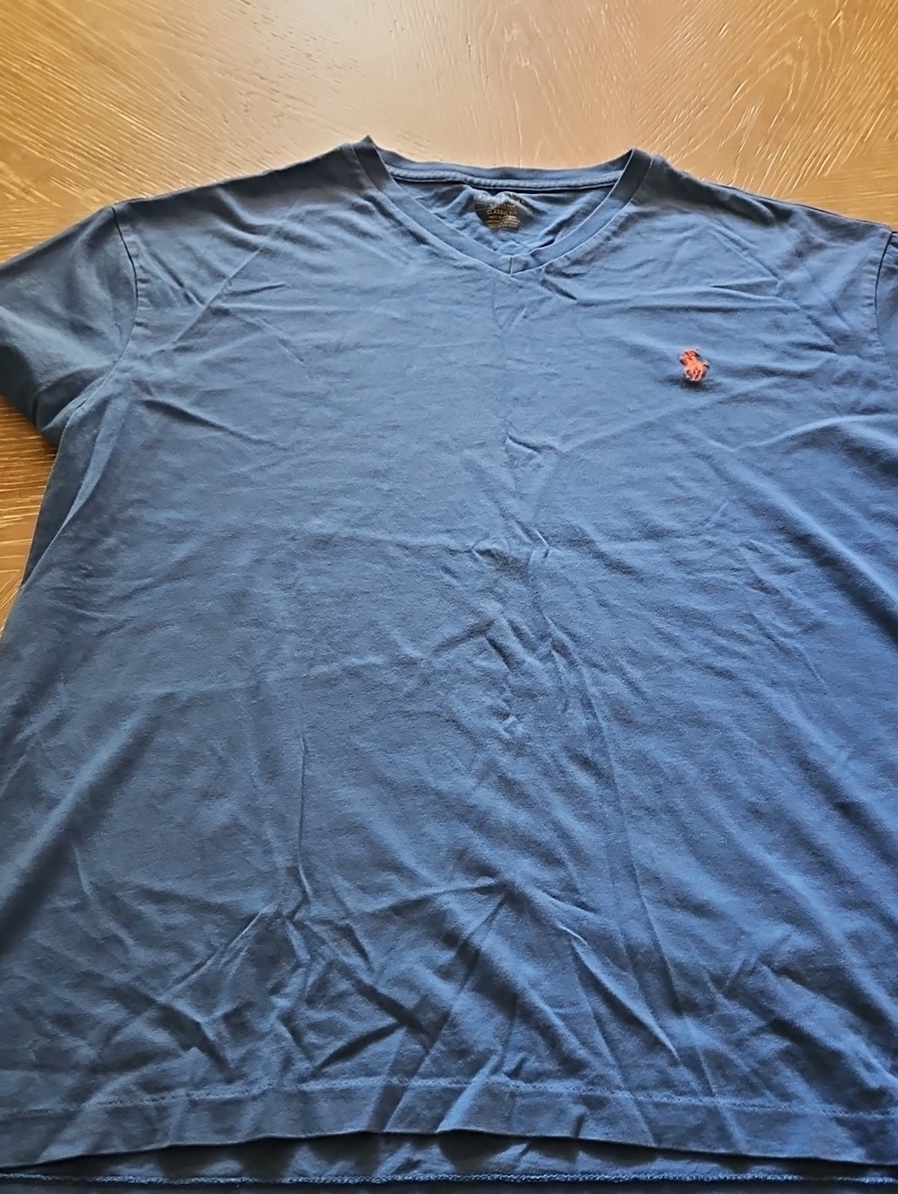 Men's Blue V-Neck Short Sleeve Shirt